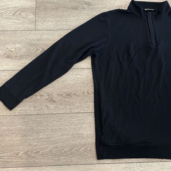 Travis Mathew Golf Sweater Mens 2XL XXL Black Quarter Zip Long Sleeve Pullover - Picture 2 of 8